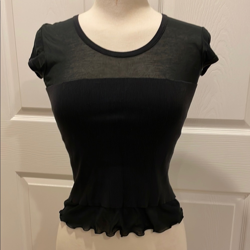 Vintage TSE Black Silk Cotton Sweater Corset Top
